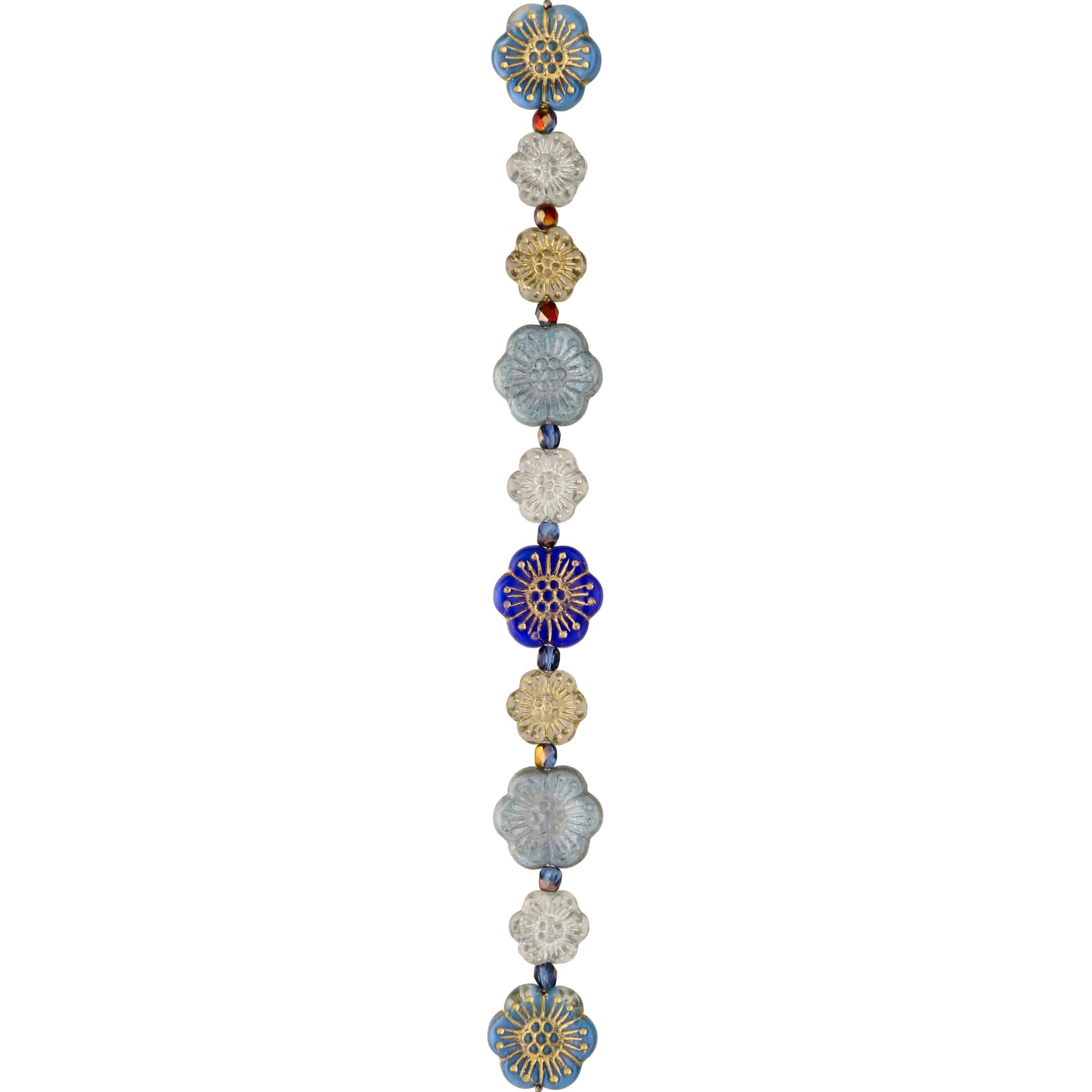 Blue Garden Czech Glass Flower Bead Mix by Bead Landing™